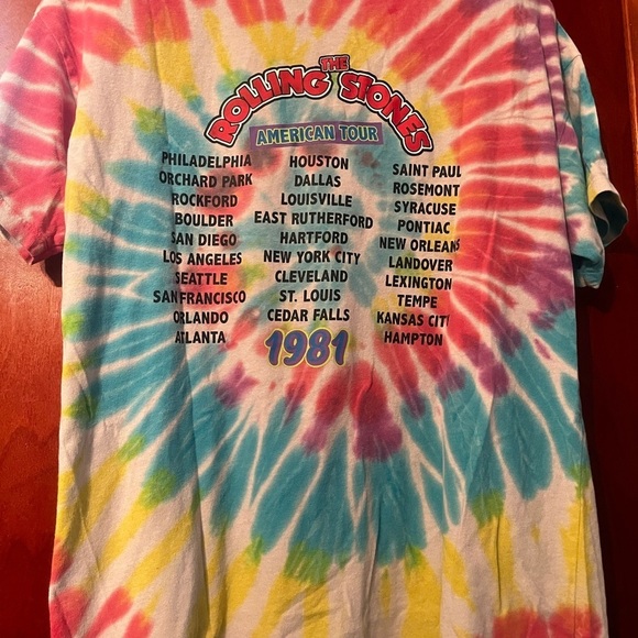 ROLLING STONES Tie Dye Graphic Band Concert Tee Small Unisex - Picture 5 of 7